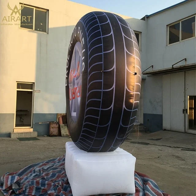Advertise customized logo inflatable car store tire balloon for business activity,simulation inflatable tyre