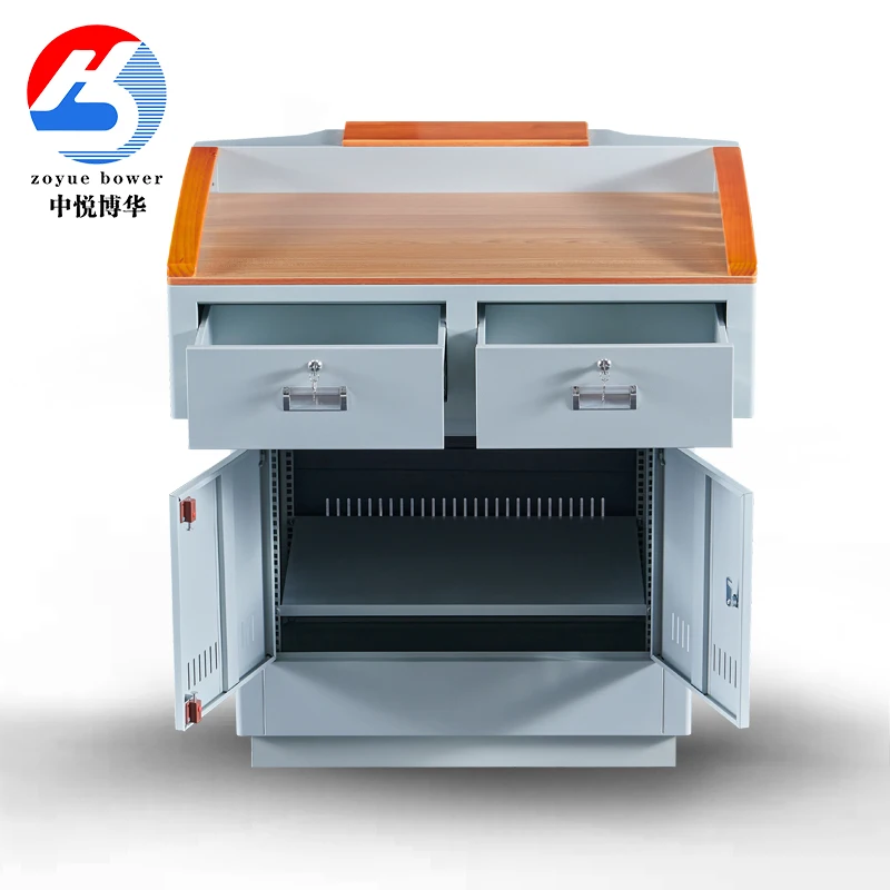 fashion podium  classroom furniture for school digital lectern smart podium with wooden surface