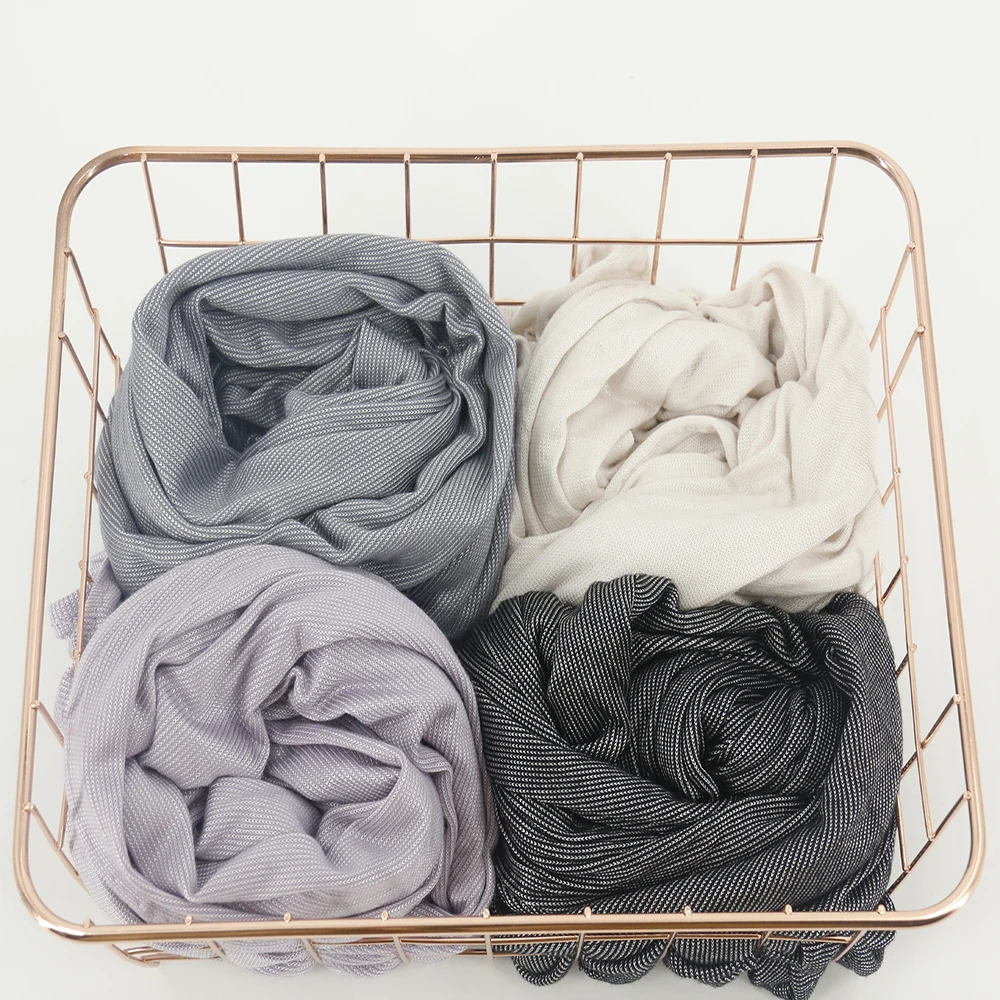 New style In Stock ribbed jersey hijab scarfs Wholesale cotton Muslim women jacquard knitted jersey hijab