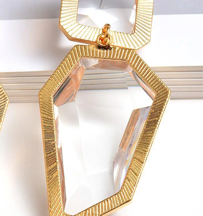 WIIPU Wholesale ZA Clear Pure Resin Drop Earrings Like Crystal Hanging Elegant Irregular Dangle Earrings Fine Jewelry For Wonmen