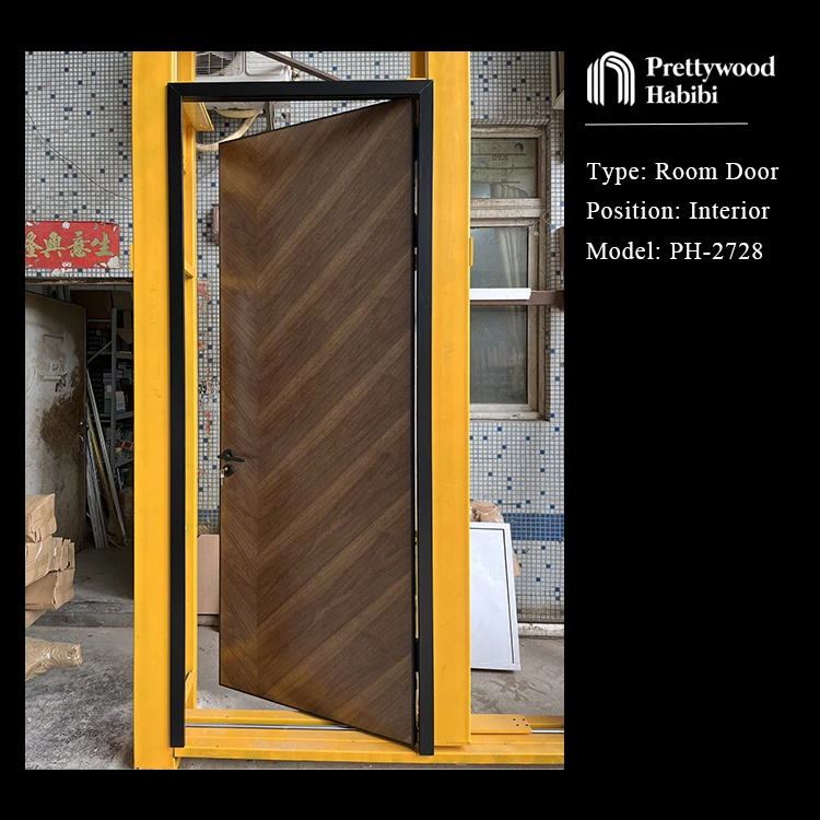 Водонепроницаемая дверь Prettywood для интерьера квартиры ванной комнаты деревянный ореховый дизайн