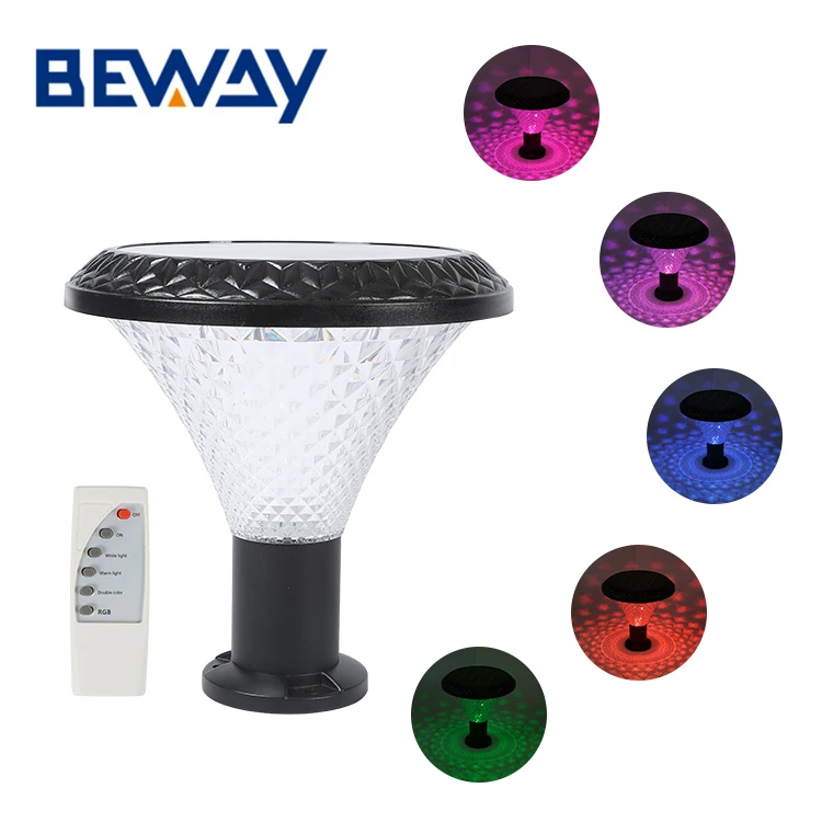 Factory Price Outdoor Garden IP65 Waterproof 30 W Black Led Solar Pillar Light