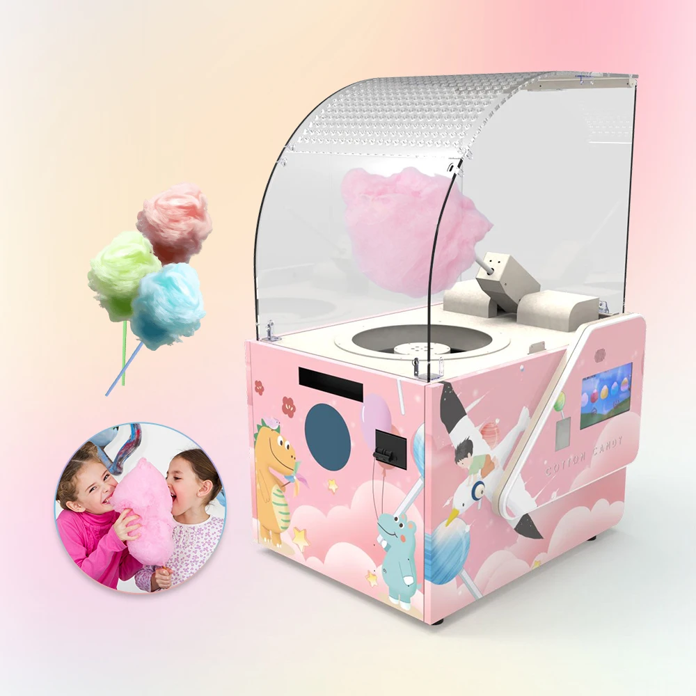 Mini Cotton Candy Professional Automatic Cotton Candy Vending Machine Equipment Flower Sugar Maker