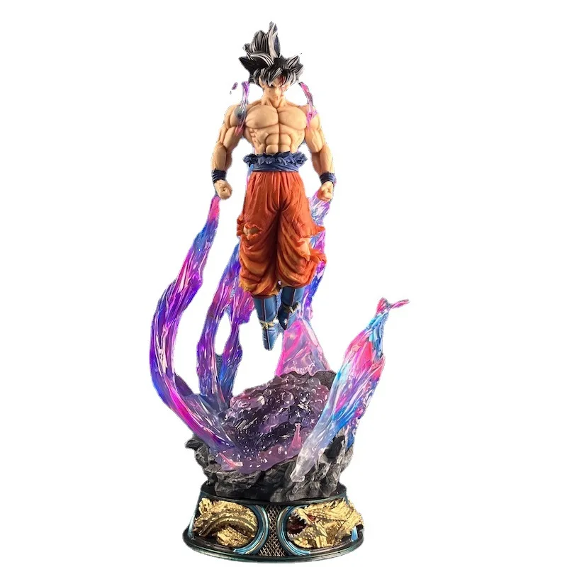 53cm Anime GK Dragons Ball Super Saiyan Cos Goku PVC Action Figure Model Toy Three-Headed Carved Unisex High Box Japanese Gifts