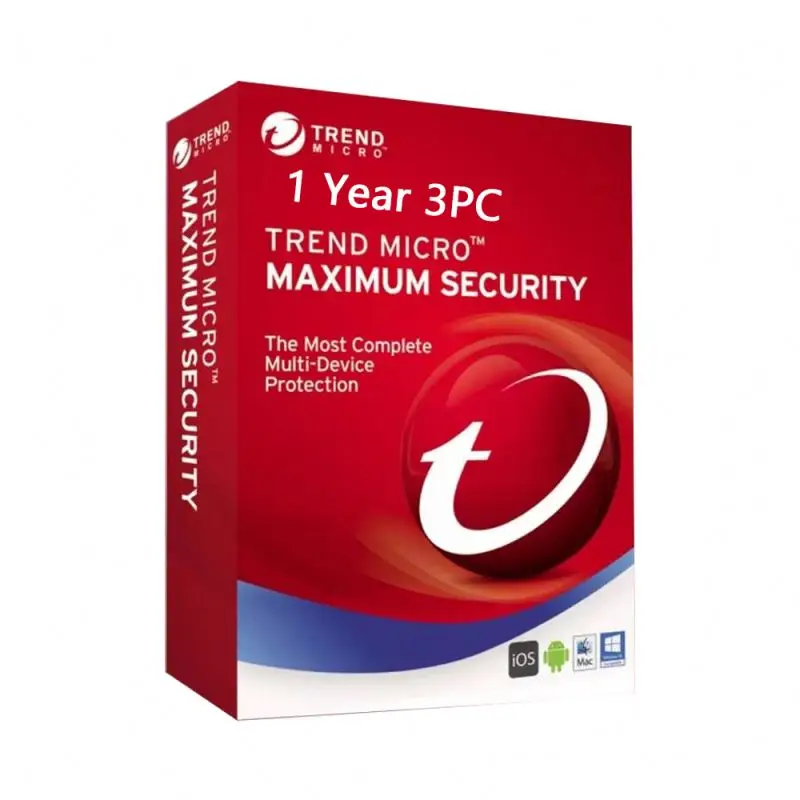 Hot Sale Computer Hardware Antivirus Key Trend Micro internet Security  1 Year 3 PC antivirus internet security software