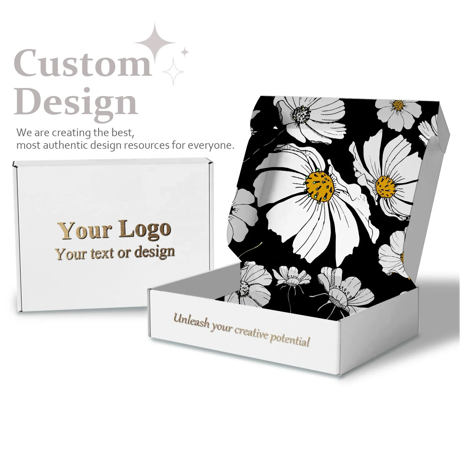 Factory Manufacturers Custom Logo Printed Corrugated Packing White Mailer Shipping Boxes