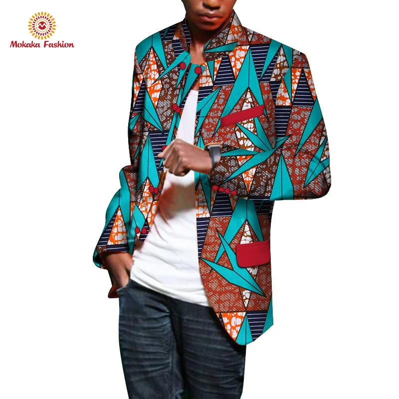 Hot Selling Luxury African Men Colors Printed Slim Long Sleeve Turn Down Collar Shirts