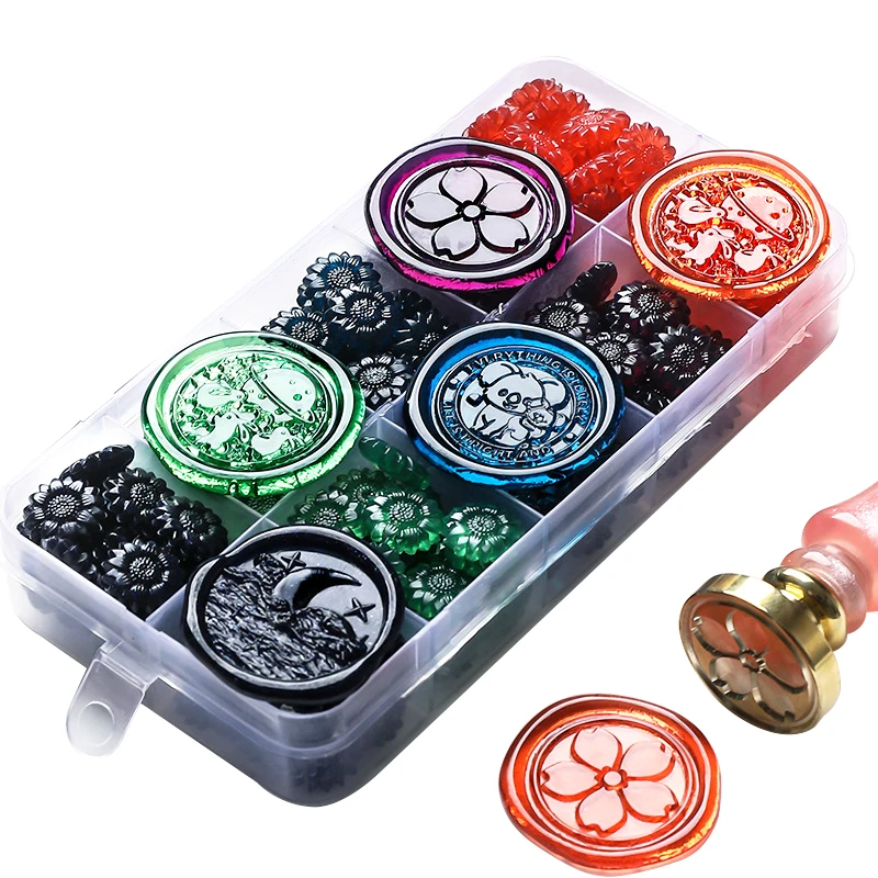 sunflower shape wax seal,semi-transparent envelope wax seal beads,bag packing wax particles