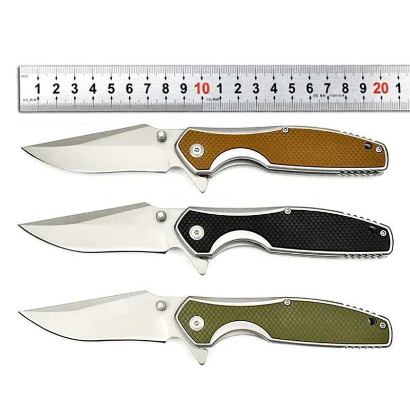 High Quality Ball Bearing Tactical Folding Camping Knife D2 Steel Blade G10 Handle Survival Hunting Multi-Function EDC Tool