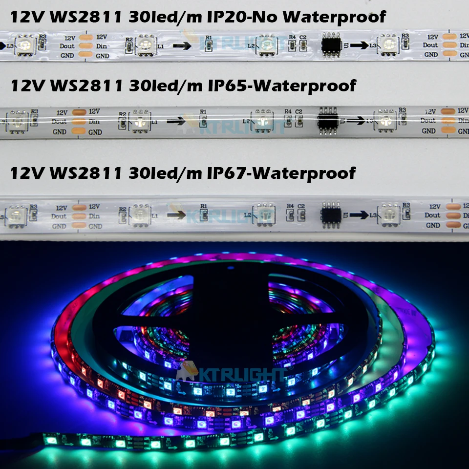 5 м/рулон RGBIC SMD 5050 ТВ фон светодиодные полосы освещения 12 В WS2811 адресуемый Smart RGB Horse Running света