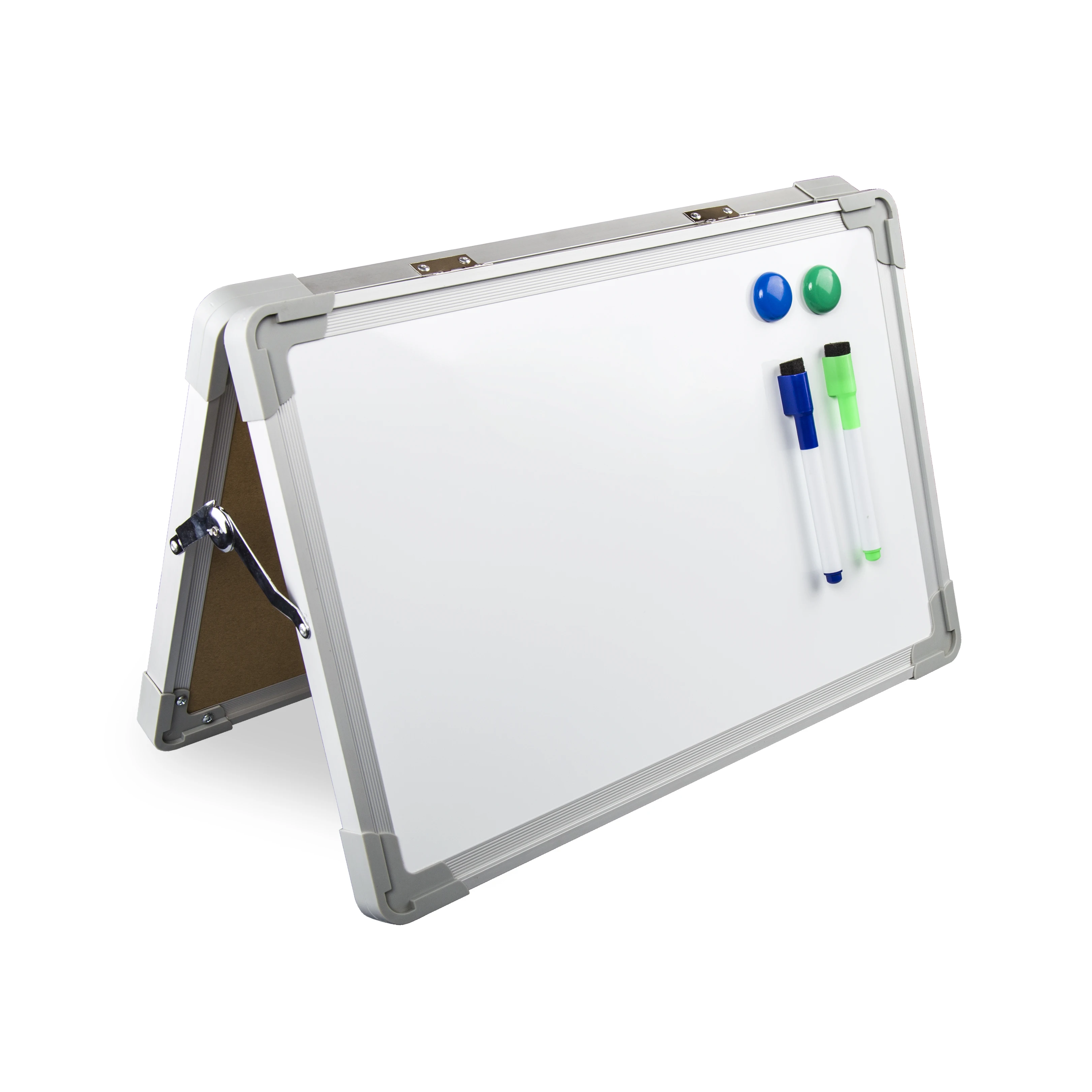 Desktop Easel Set With Pen And Two Magnets Portable Double Side Board Foldable 180 Degree Whiteboard Custom