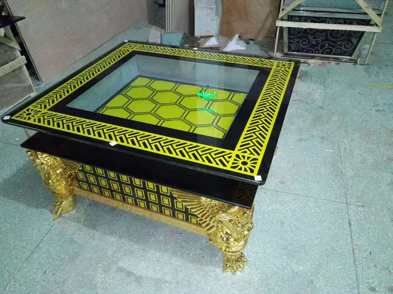 
factory direct sell KTV creative tea table European style mass selling box tempered glass table glows 