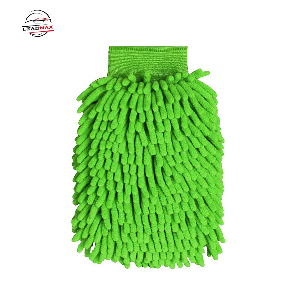 Double-Sided Polyester Chenille Microfiber Car Wash Gloves Scratch-Resistant and Durable Chenille Microfiber Cleaning Gloves