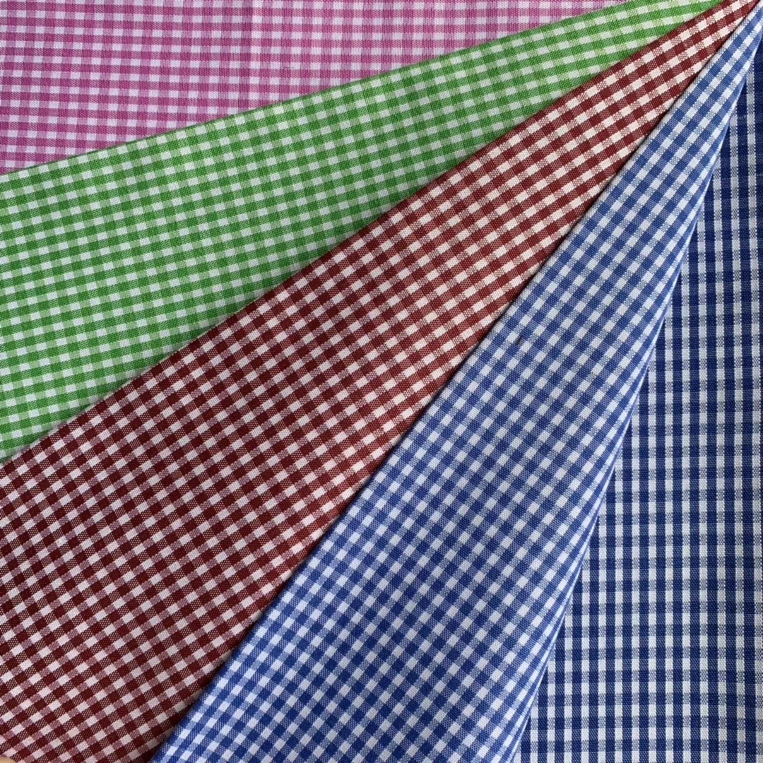 100%polyester yarn dyed check fabric for shirt and lining