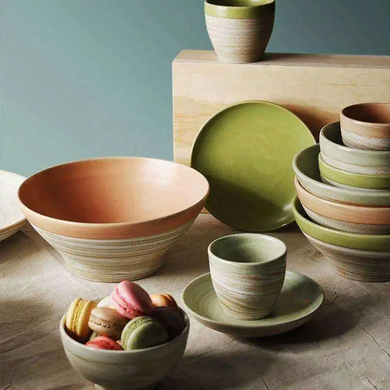 Wholesale Handmade Classic Retro Stoneware Pottery 0.5kg Ceramic Coffee Water Cups