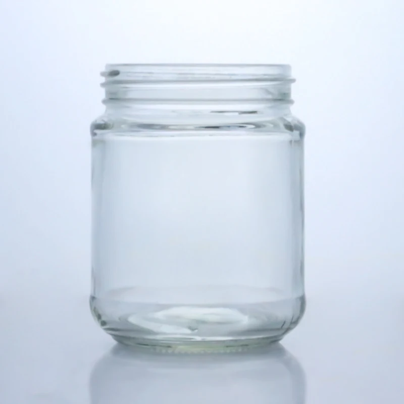 Top Grade Clear Cylindrical Caviar Glass Jar 200ml 157g Empty Mason Glass Pudding Jar With Screw Top