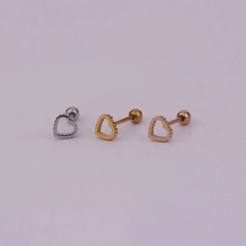 Stainless Steel Lighting Ear Cartilage Earring Helix Piercing Jewelry Rook Conch Tragus Screw Back Stud