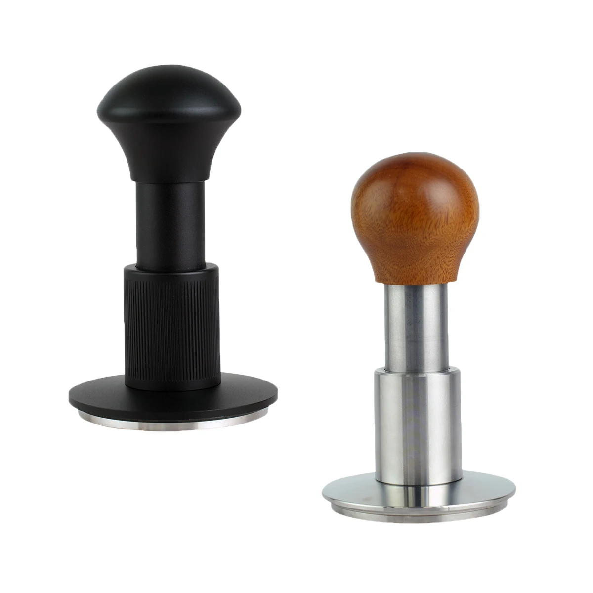 New Design Adjustable Constant Pressure Impact Tamper with Auto 51mm 53mm 58mm Espresso Coffee Force Tamper with Wooden Handle