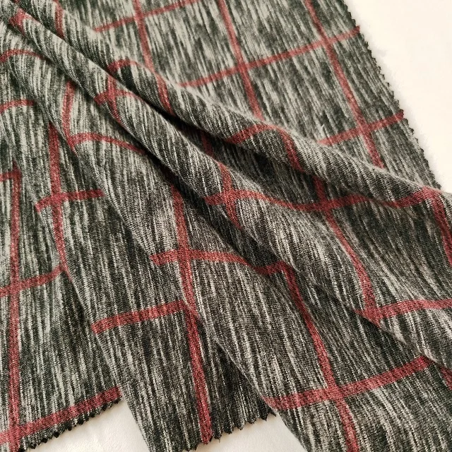 Jersey yarn dyed stripe soft hand feeling polyester rayon knitting printed viscose fabric