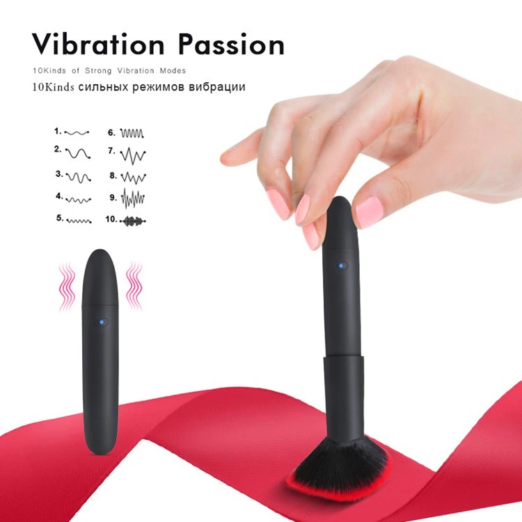 HZM Vibrator G Spot Dildo makeup brush Vibration Female Vagina Clitoris Silicone Waterproof Adult 10 Speed Sex Toys For Woman
