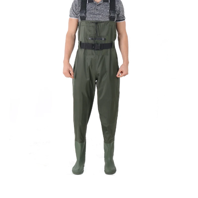 High Quality Nylon Breathable Fabric Chest Wader 100% Waterproof Fly Fishing Wader With Boots