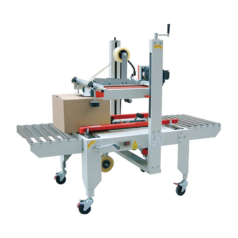 Полуавтоматическая машина для запечатывания картонных коробок с верхним и нижним приводом
