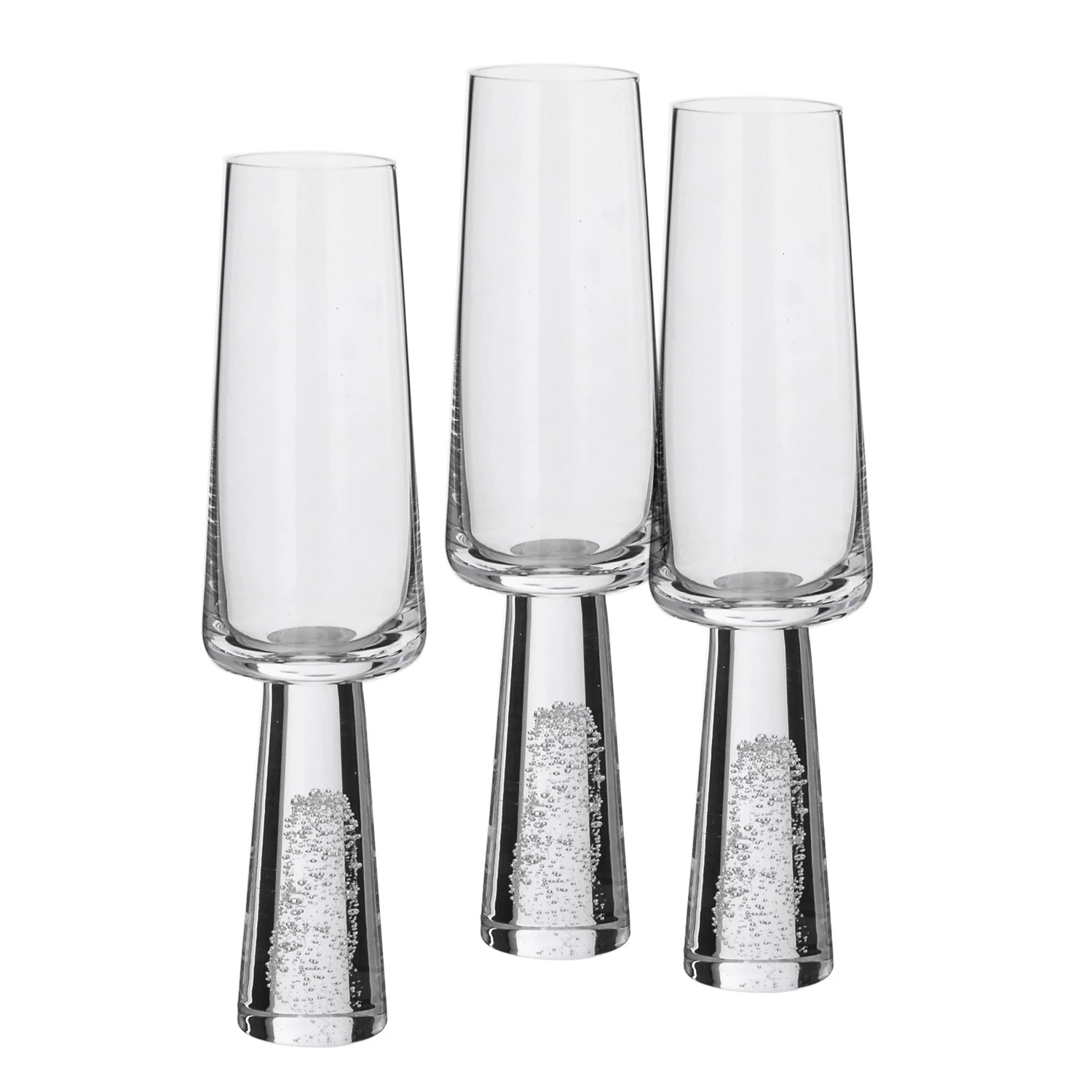 Samyo Wholesale Vintage Crystal Thick Stem Heavy Base Champagne Flutes Glasses Goblet Glass