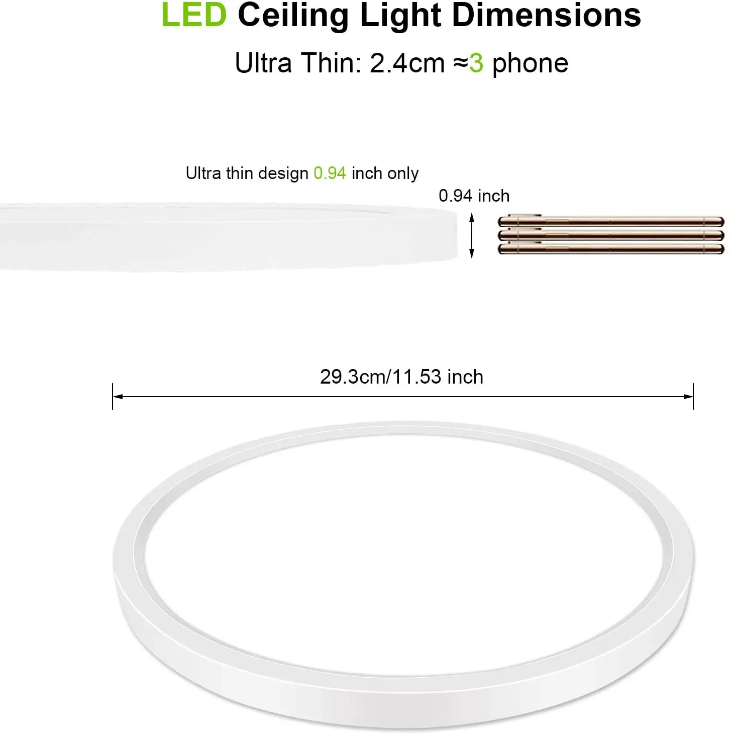 Factory Price Living Bedroom Room Light 12W 20W 36W Flush Mount Three-stage CCT Adjustable Super Slim LED Ceiling Panel Light