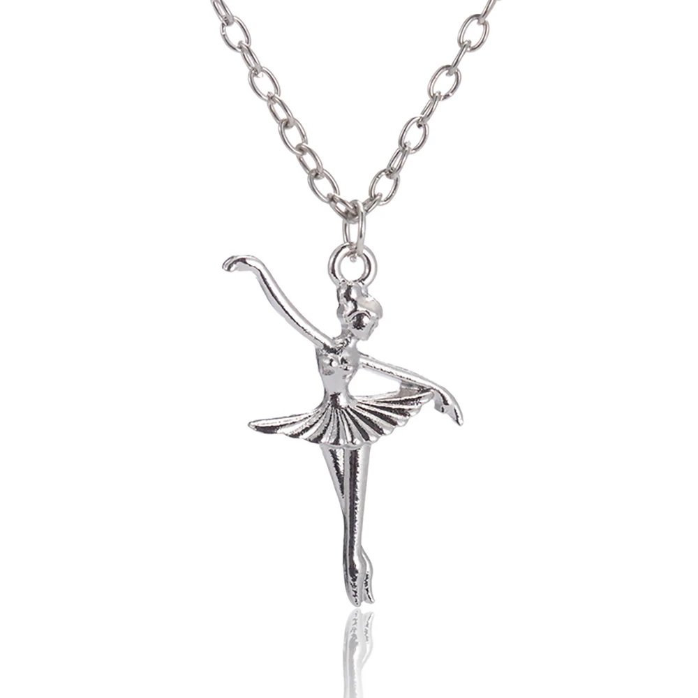 New Alloy Silver Color Dancing Girl Modeling Necklace Gift Jewelry Female Necklace for Women Choker Necklace Jewelry