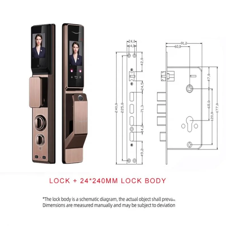 3d Face Recognition Fingerprint Smart Door Lock Tuya App Smart Lock For Double Wooden Doorlock