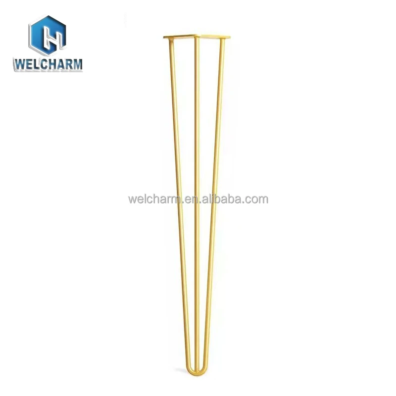 Widely Used Metal 2 Rod Gold Table Legs Furniture Sofa Table Legs Chrome Furniture Feet Black Chair Hairpin Legs