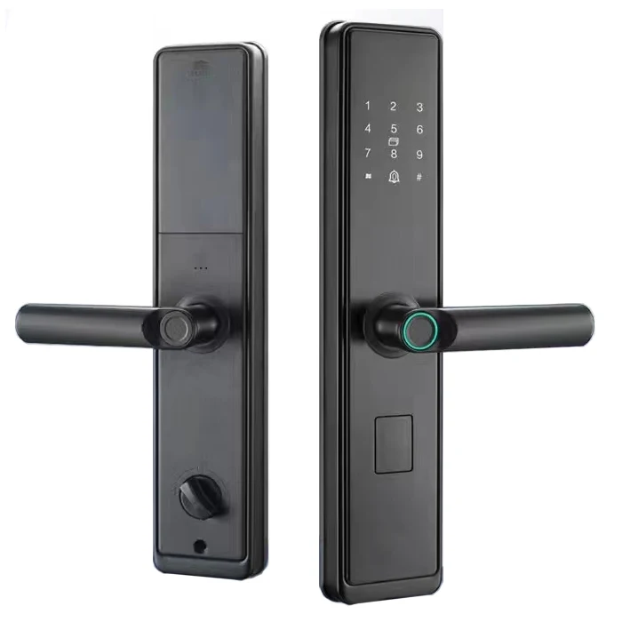 digital outdoor gate Fingerprint Locker main dool Locks with USB Charging Black for front metal door home electronics lock house