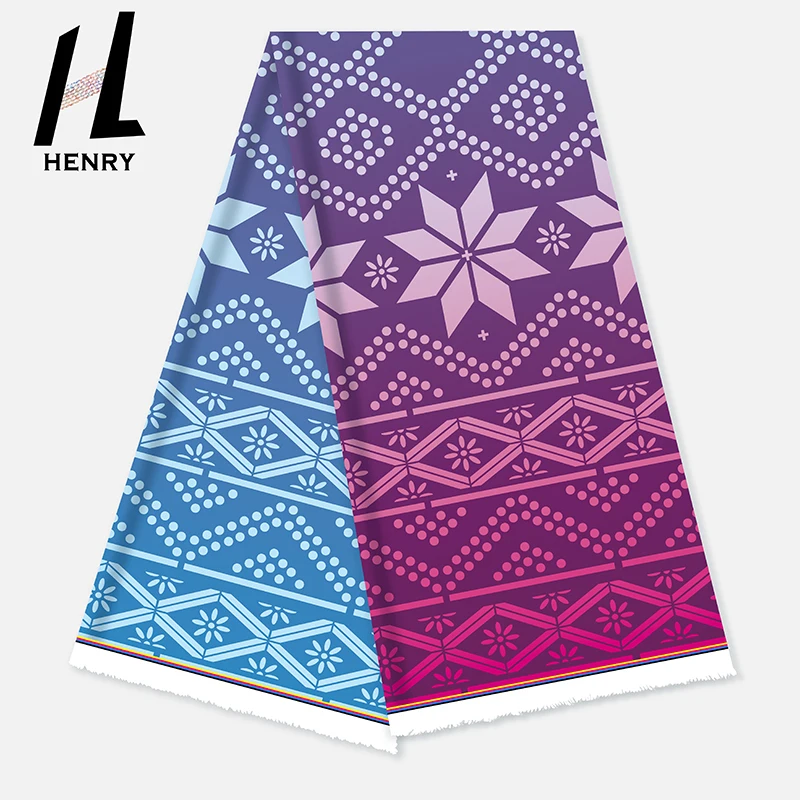 Gradient Bohemian style with regular diamond pattern snowflake terylene digital printing fabric woman dress and skirt/Tshirt