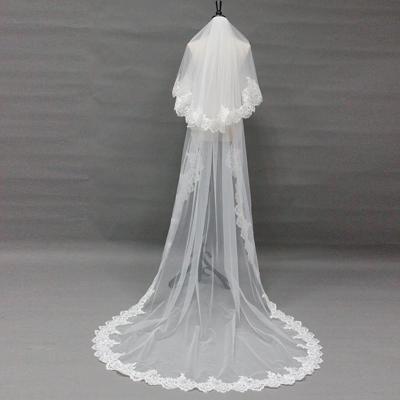 V1373W1-1 свадебная вуаль ручной работы