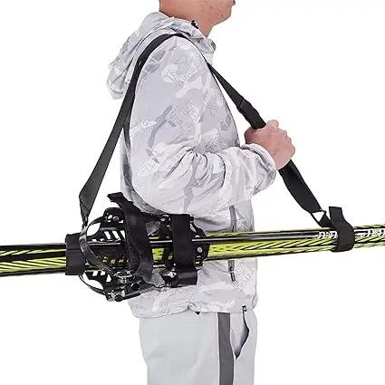 Custom logo Nylon Adjustable Nordic Alpine Ski Carry Shoulder Strap Ski shoulder strap Multi-function shoulder strap