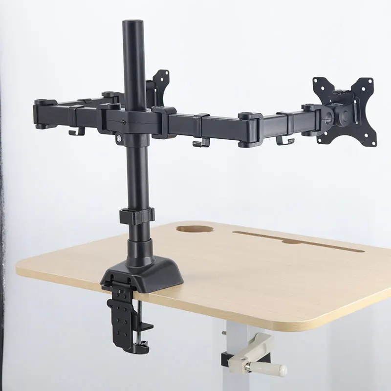 Wholesale universal dual arm monitor stand and laptop mount monitor wall mount arm support 32 inch LCD flat screen