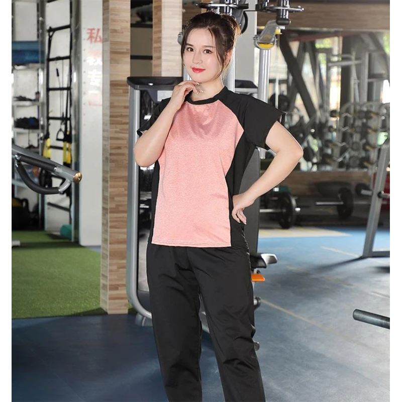 Top women yoga short sleeve polyester spandex fabric indoor gym chaussures sportswear