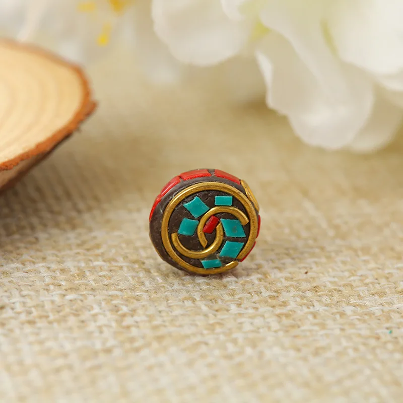 Hot Sale Handmade Round Brass Buddhist Tibetan Nepalese Bead for Jewelry Making