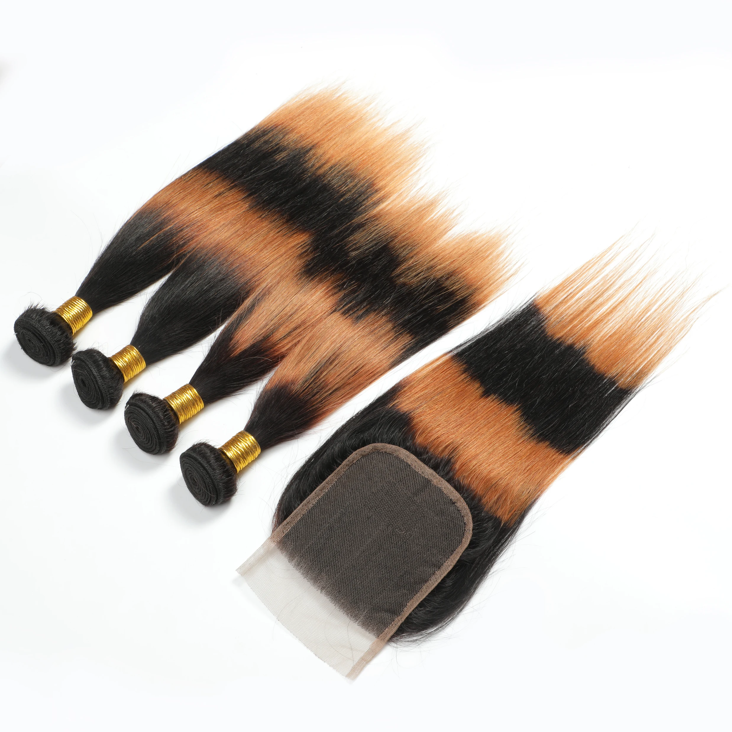 Wholesale Synthetic Bundles straight Hair Weave Extensions  Lace Frontal with hair Bundles Mixed Length Heat Resistant Fiber