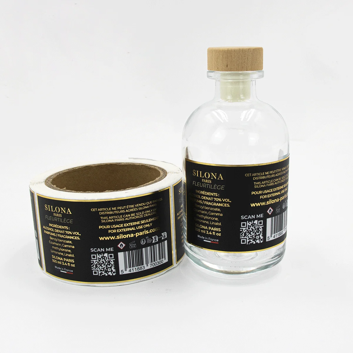 Personalized Stamping Gold Color Product Private Custom Round Stickers Paper Vinyl Adhesive Label Logo Sticker Roll