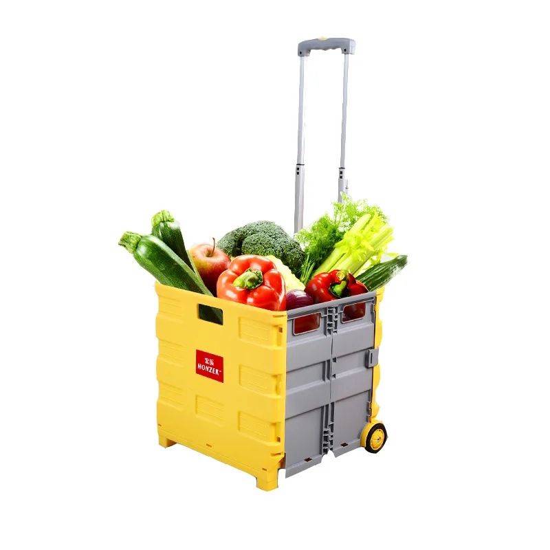 Factory direct portable  folding plastic trolley mini shopping cart