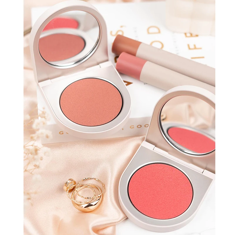 customize own logo brand unique vegan highlighter bronzer contour makeup loose powder blush makeup blush private label