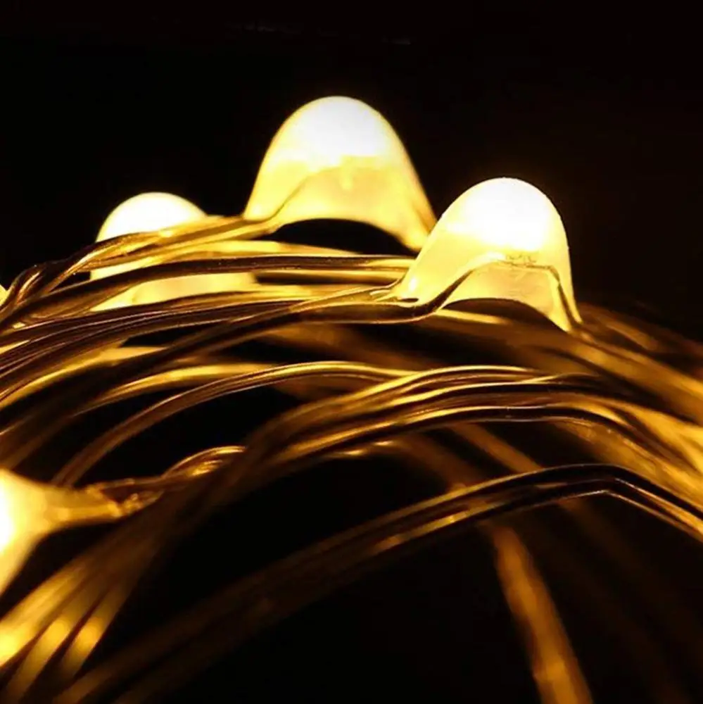 Ко Дню Святого Валентина 8 режимов свадеб и рождественских праздников, светодиодная линейная гирлянда медный провод гирляндой