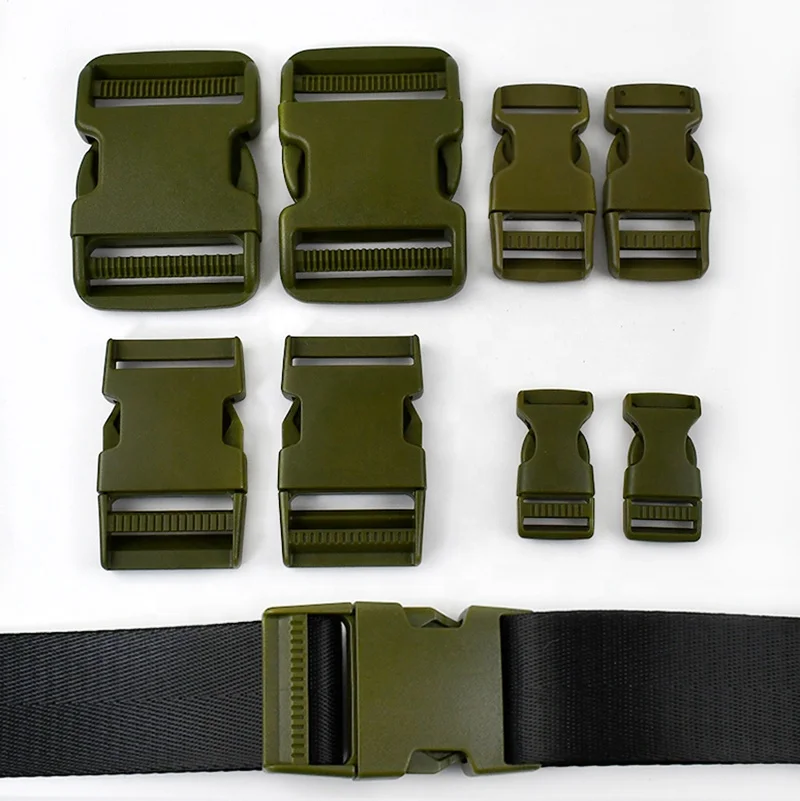 Meetee BF240 50mm Navy Green Backpack Webbing Adjustable Buckle Luggage Accessories With Quickly Release Plastic Fasteners