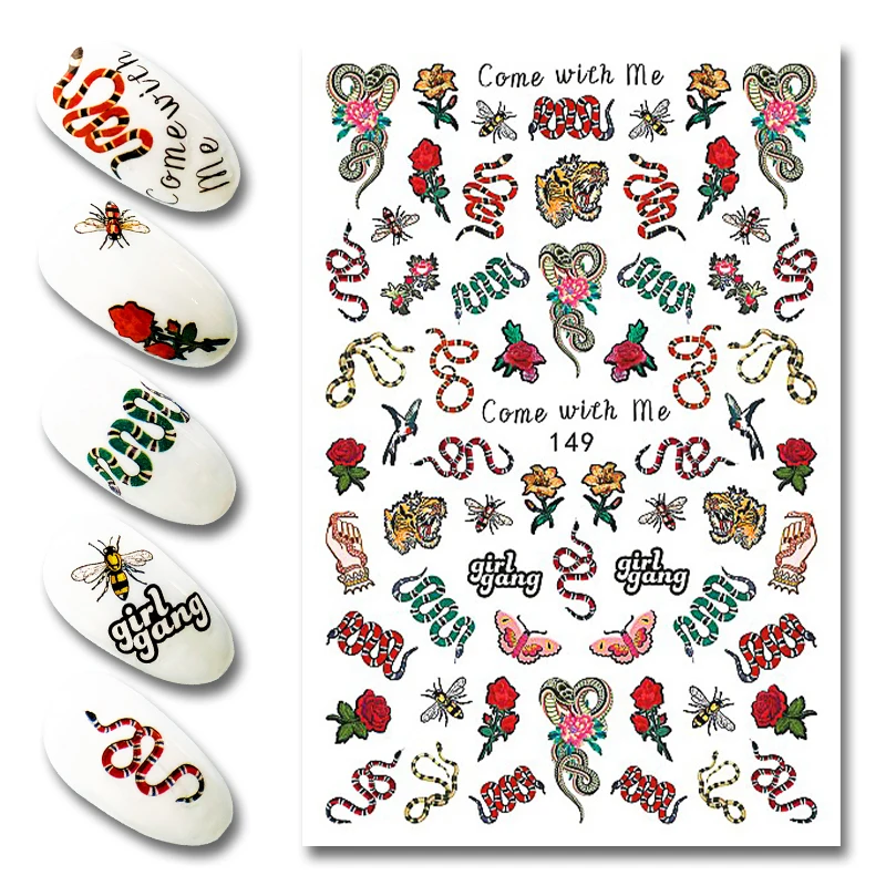 nail sticker art flower 2d EB series DIY Decoration 2021 Fashion customized design cartoon Self-adhesive Decals