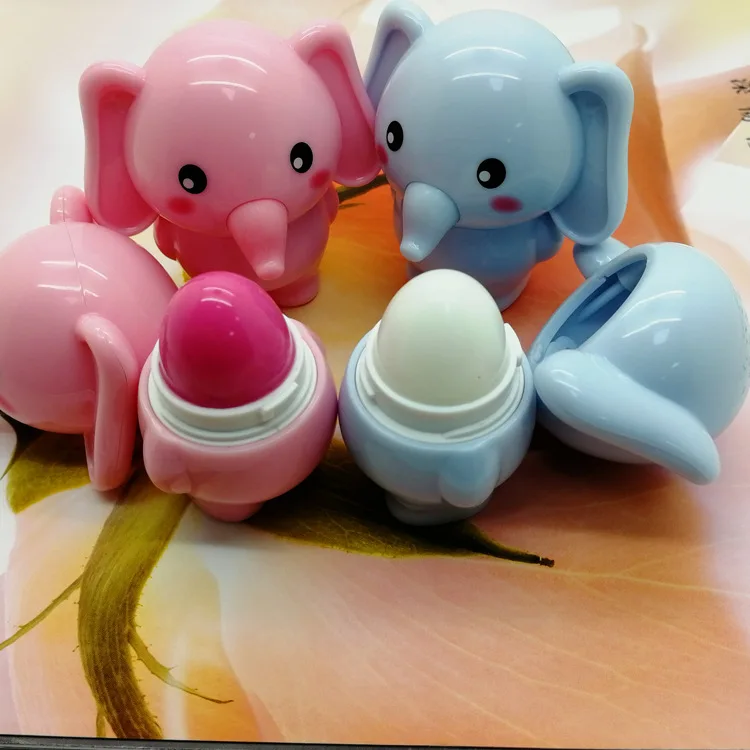 Чехол с откидной крышкой с изображением слона из мультфильма приподнятая кромка для бальзама для увлажняющий детская стирает линию губ, бальзам для губ с шариком