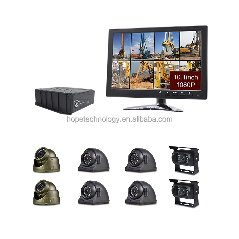 10.1Inch 4 Channel 1080P Waterproof 2TB HDD/SSD MDVR Mobile DVR Camera System Truck School Bus CCTV DVR System