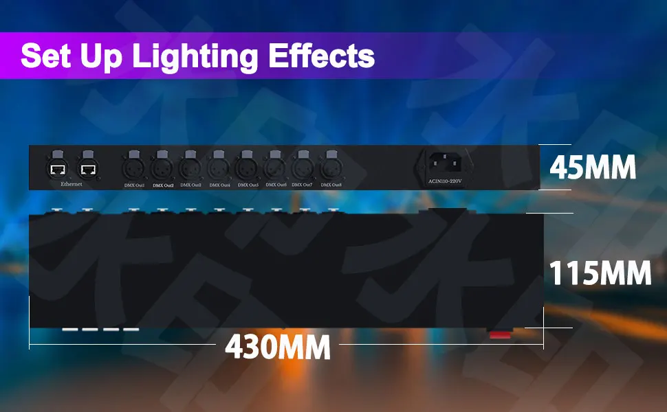 Artnet DMX512 Контроллер 8-портовая сценическая Машина DMX контроллер для свадьбы/DJ/Вечеринки/диско