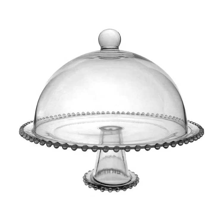 Handmade Glass cake stand with lid