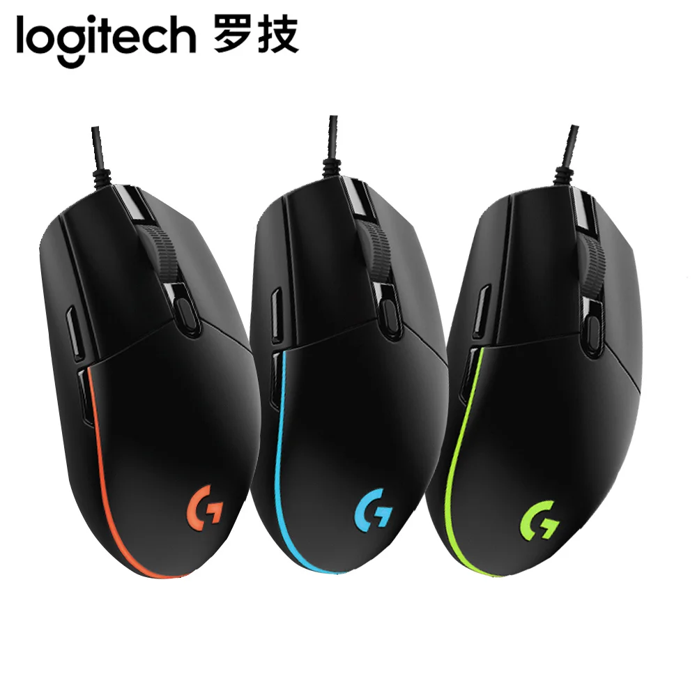 Logitech G102 G Pro Gaming FPS Glowing Mouse with Advanced Gaming Sensor Black Battery Usb Mini Perfect Wired 1600 Blower Pb-560